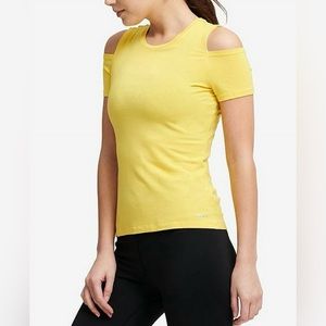 NWT DKNY Cold-Shoulder Top Taxi Yellow